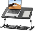 Height & Angle Adjustable Laptop Stand for Bed, Lap Desk Bed Tray Table, Light Weight Foldable Portable Laptop Table for Couch Sofa Chair Floor Desk for Adults, Kids (52*30cm Black)