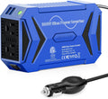 Pure Sine Wave Power Inverter - 300W Car Plug in Charger Outlet DC 12V to 110V AC - Cigarette Lighter Adapter 4.8A Dual USB Fast Charging Ports for Phone, Laptop, CPAP - Black